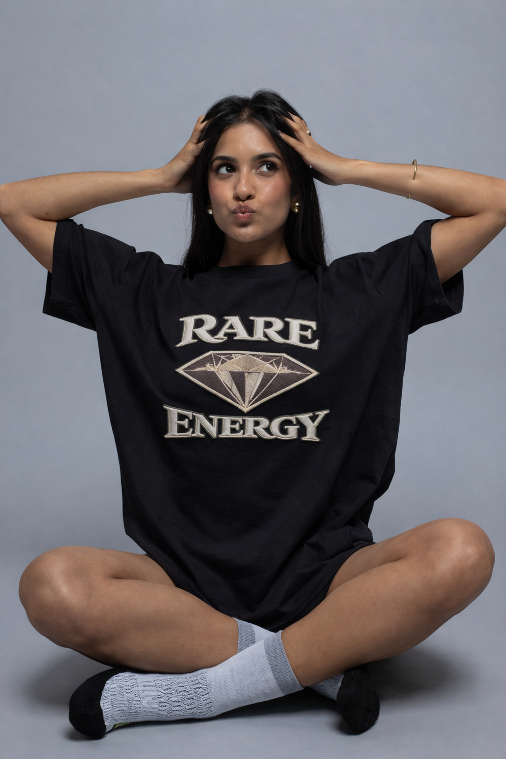 RARE ENERGY| Drop-32 Limited Embroidered Oversized Tee