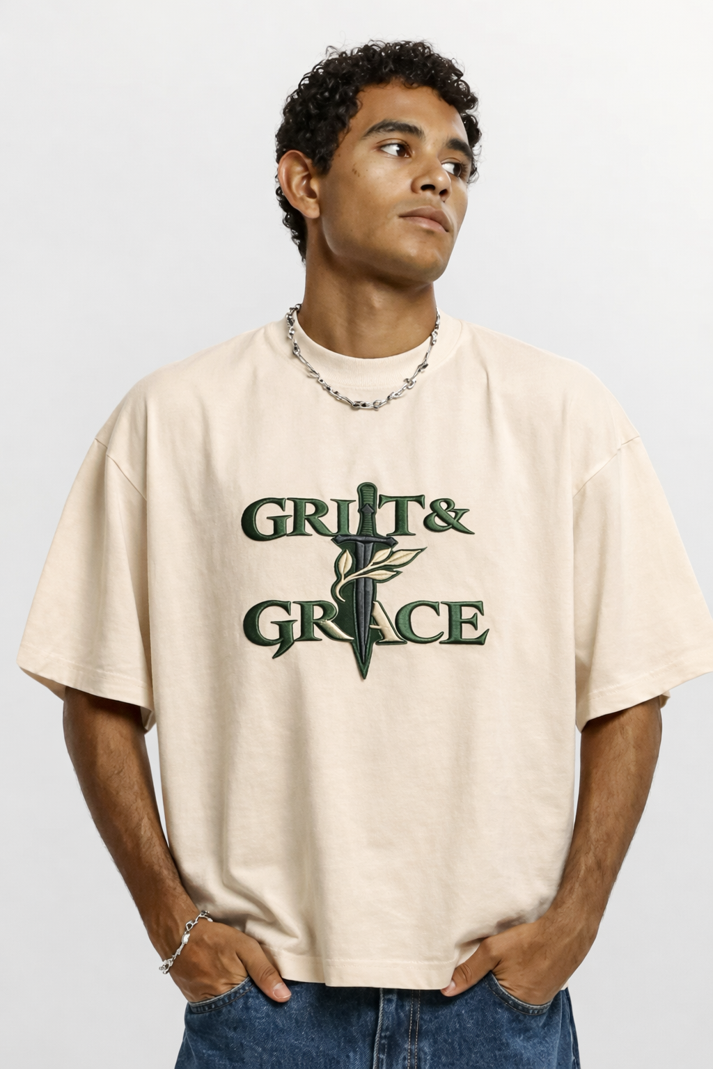 GRIT & GRACE | Drop-30 Limited Embroidered Oversized Tee