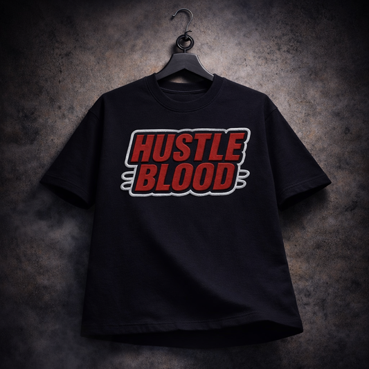 HUSTLE BLOOD | Drop-9 Limited Embroidered Ov-Tee