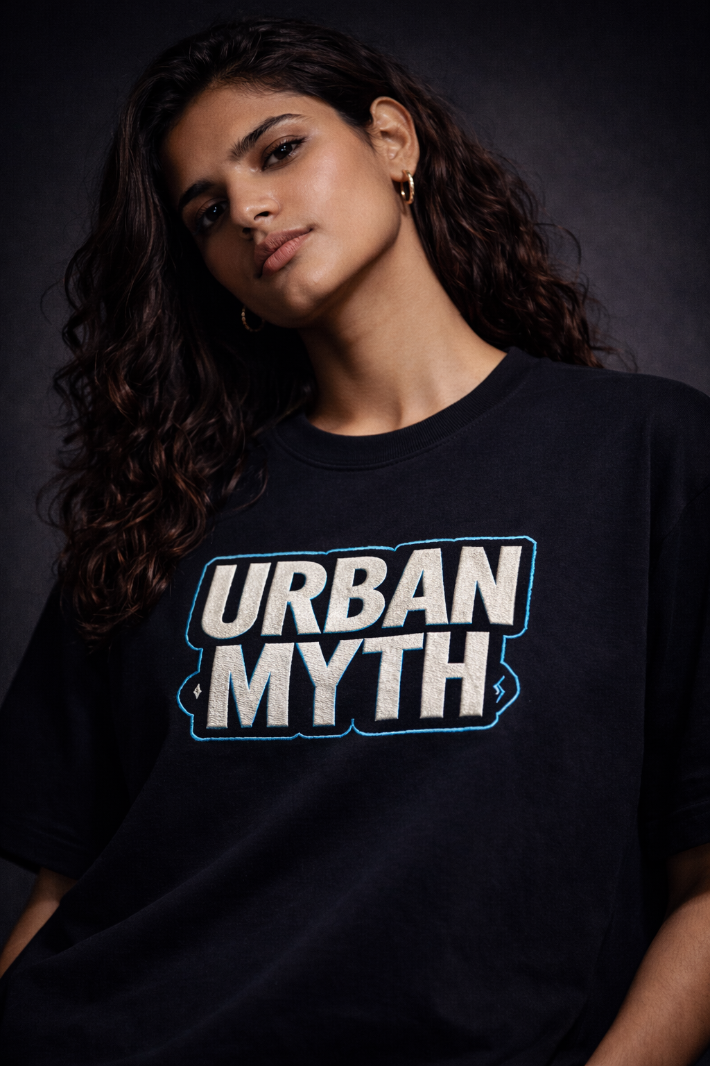 URBAN MYTH | Drop-14  Embroidered Oversized Tee