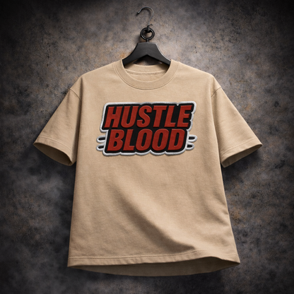 HUSTLE BLOOD | Drop-9 Limited Embroidered Ov-Tee