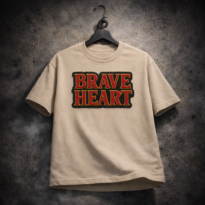 BRAVE HEART | Drop-15 Limited Embroidered Oversized Tee