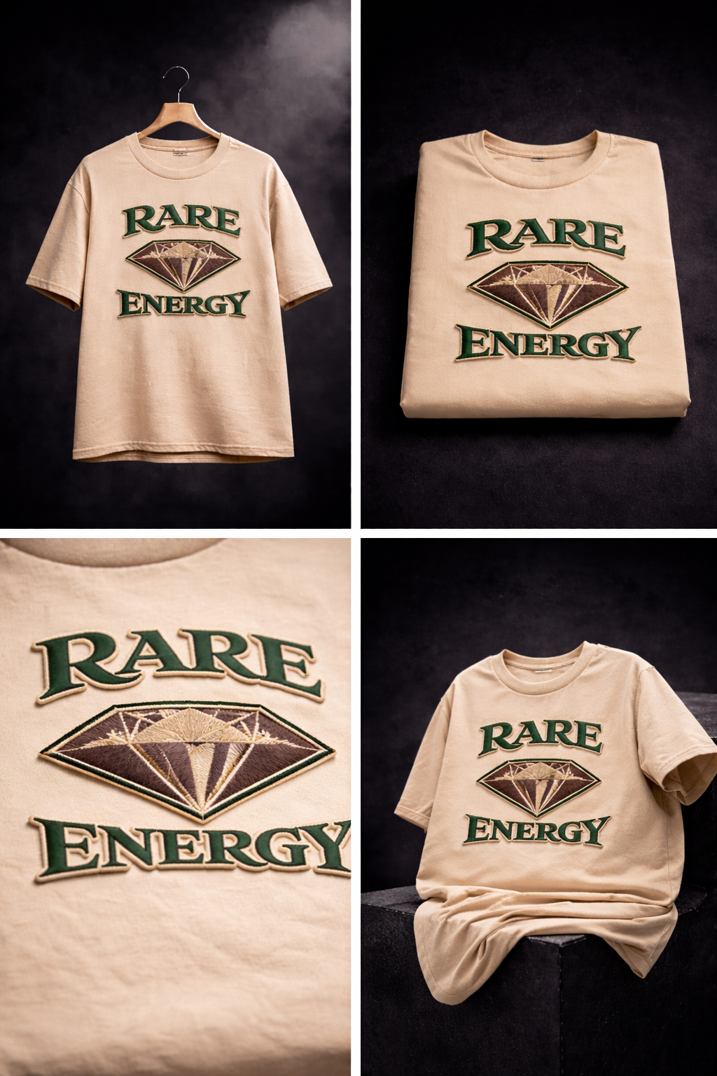 RARE ENERGY| Drop-32 Limited Embroidered Oversized Tee