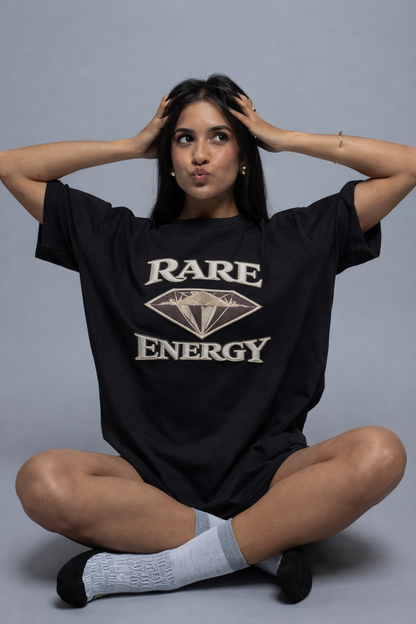 RARE ENERGY| Drop-32 Limited Embroidered Oversized Tee