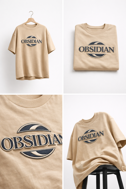 OBSIDIAN | Drop-27 Limited Embroidered Oversized Tee