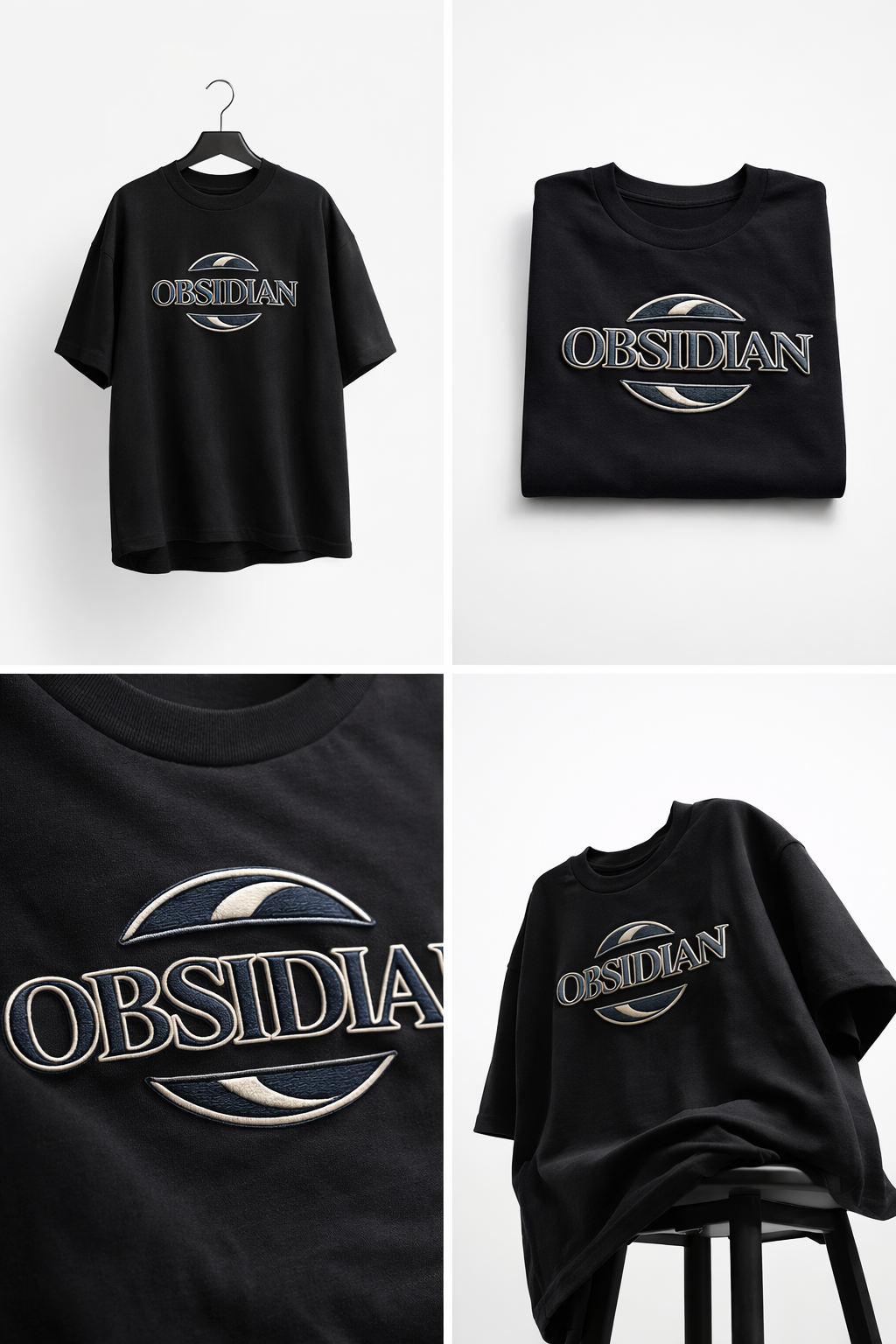 OBSIDIAN | Drop-27 Limited Embroidered Oversized Tee