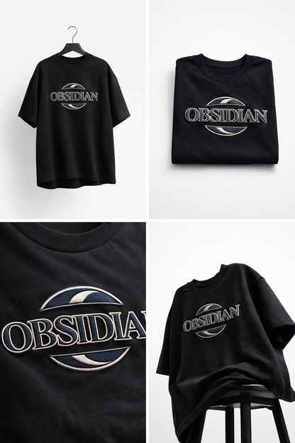 OBSIDIAN | Drop-27 Limited Embroidered Oversized Tee