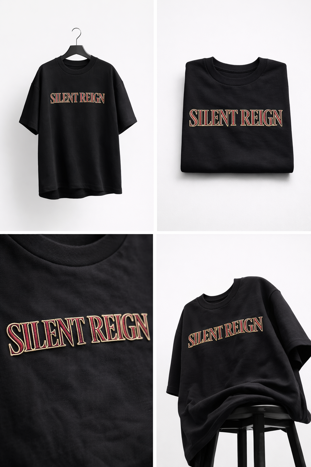 SILENT REIGN  | Drop-28 Limited Embroidered Oversized Tee