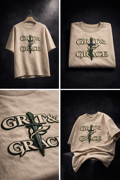 GRIT & GRACE | Drop-30 Limited Embroidered Oversized Tee