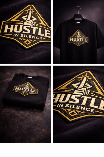HUSTLE IN SILENCE | Drop-38 Limited Embroidered Oversized Tee