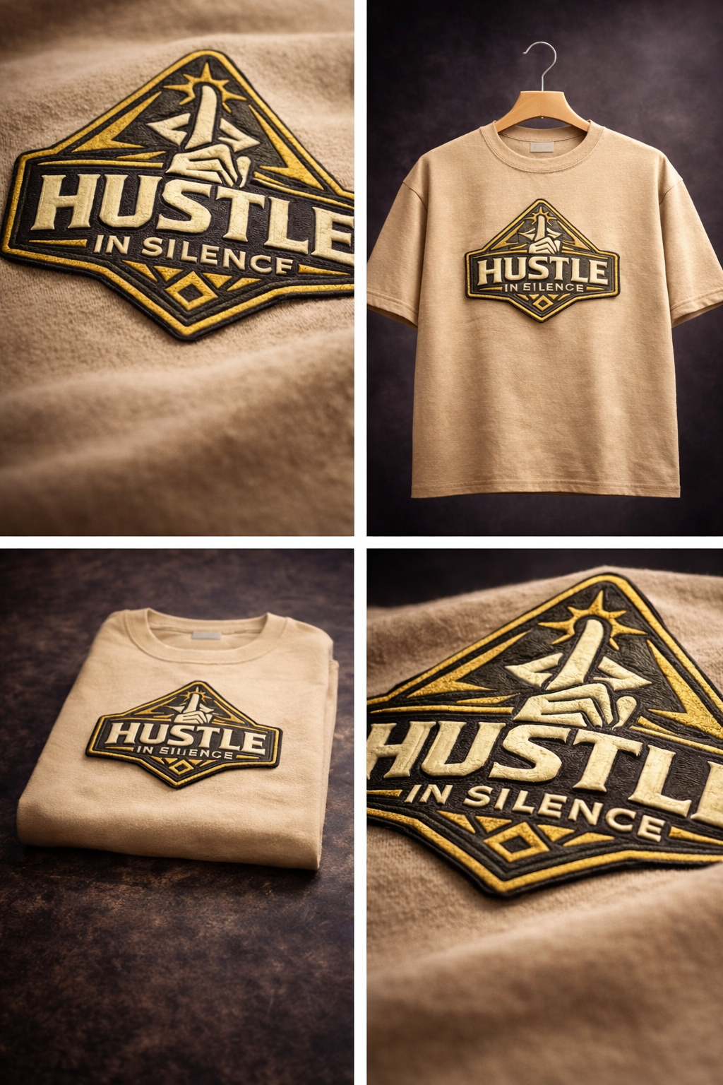 HUSTLE IN SILENCE | Drop-38 Limited Embroidered Oversized Tee