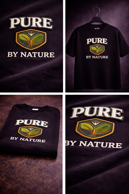 PURE BY NATURE| Drop-43 Limited Embroidered Oversized Tee