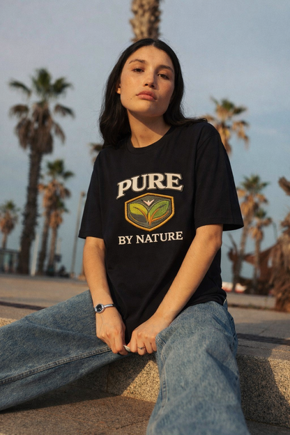 PURE BY NATURE| Drop-43 Limited Embroidered Oversized Tee