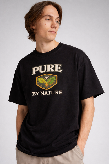 PURE BY NATURE| Drop-43 Limited Embroidered Oversized Tee