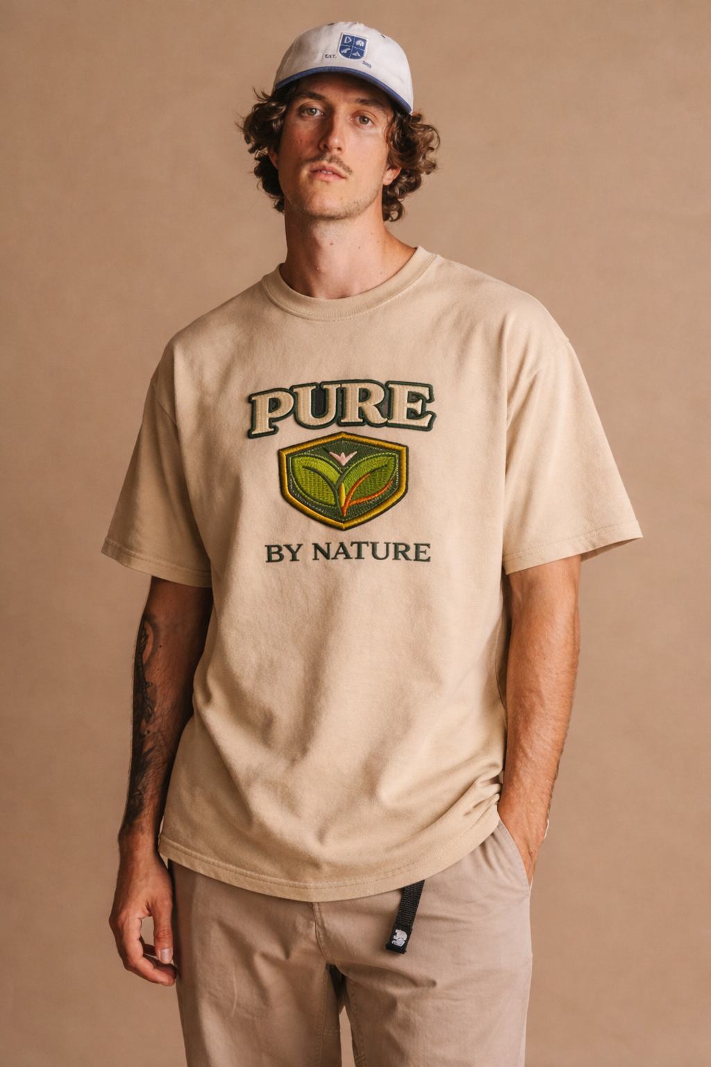 PURE BY NATURE| Drop-43 Limited Embroidered Oversized Tee