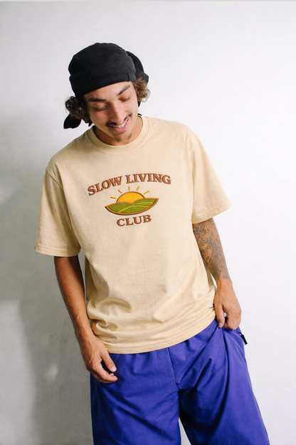 SLOW LIVING CLUB | Drop-44 Limited Embroidered Oversized Tee