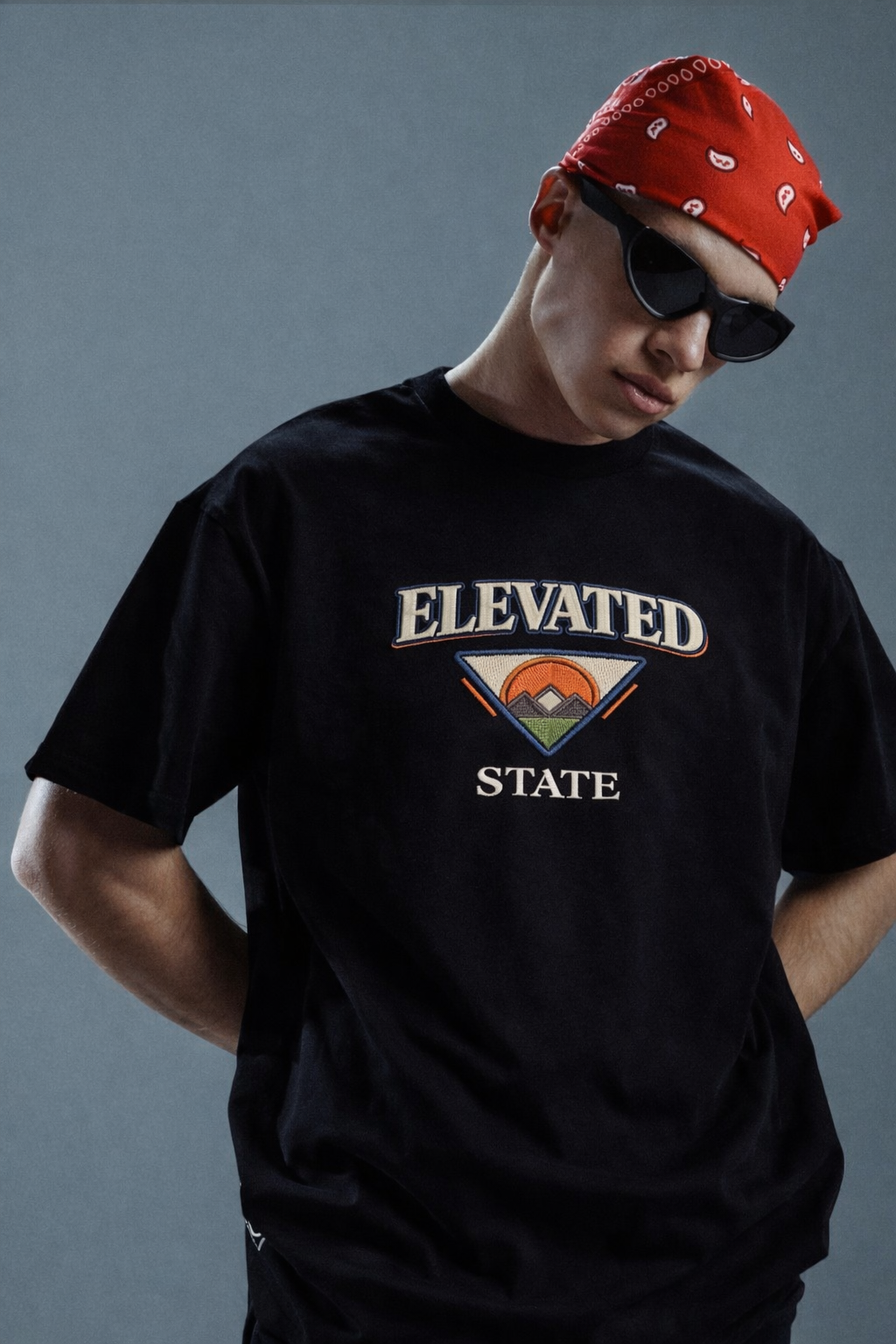 ELEVATED STATE | Drop-45 Limited Embroidered Oversized Tee