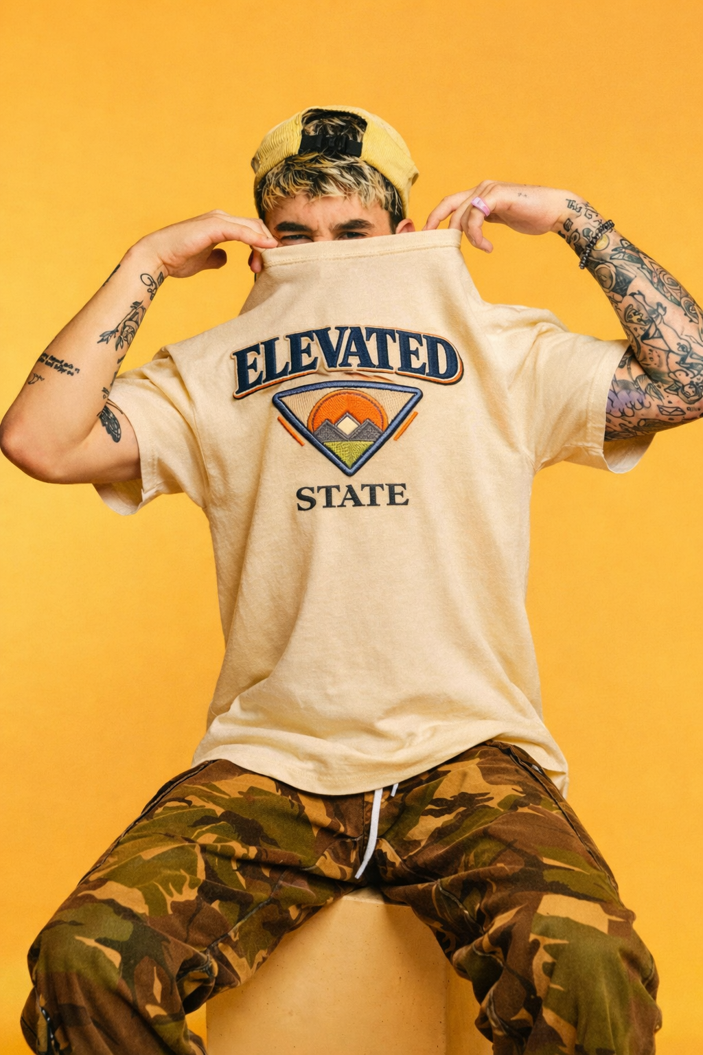 ELEVATED STATE | Drop-45 Limited Embroidered Oversized Tee