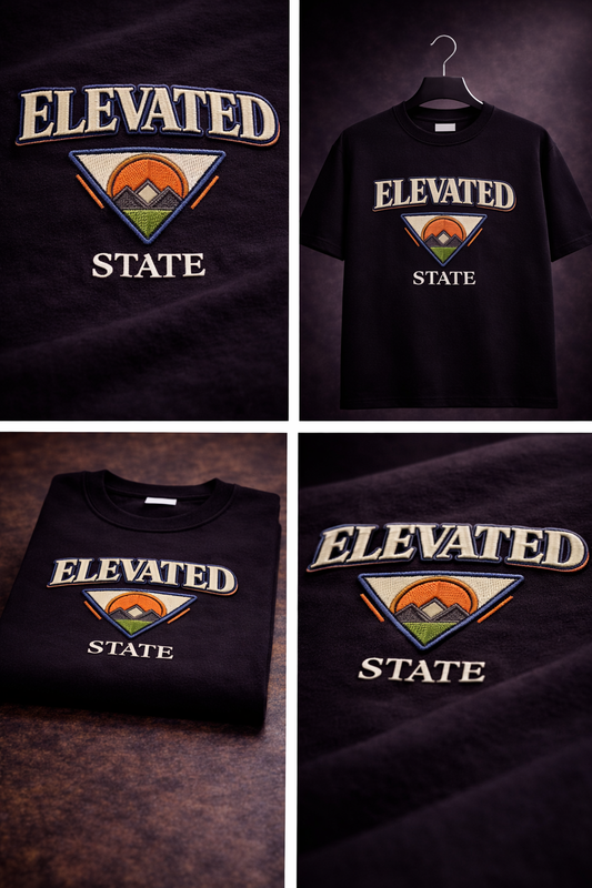 ELEVATED STATE | Drop-45 Limited Embroidered Oversized Tee