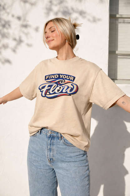 FIND YOUR FLOW | Drop-46 Limited Embroidered Oversized Tee