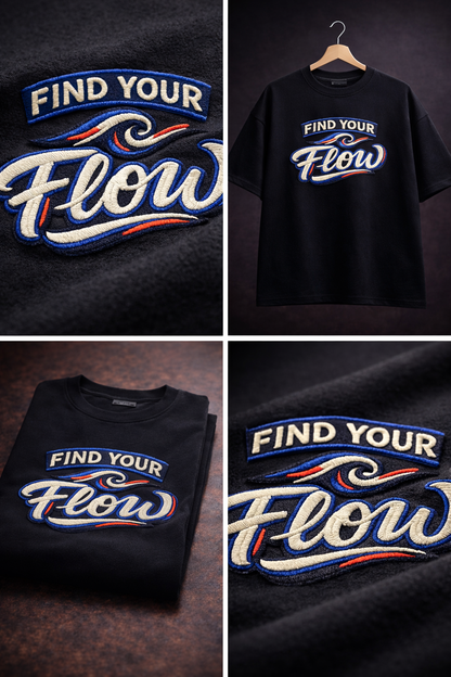 FIND YOUR FLOW | Drop-46 Limited Embroidered Oversized Tee