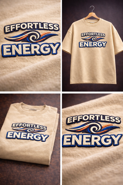 EFFORTLESS ENERGY | Drop-47 Limited Embroidered Oversized Tee