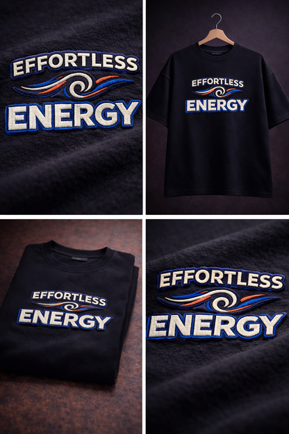 EFFORTLESS ENERGY | Drop-47 Limited Embroidered Oversized Tee