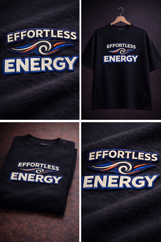 EFFORTLESS ENERGY | Drop-47 Limited Embroidered Oversized Tee