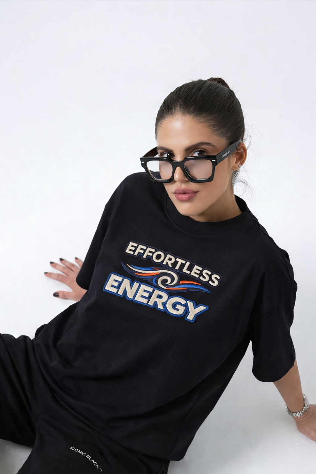 EFFORTLESS ENERGY | Drop-47 Limited Embroidered Oversized Tee