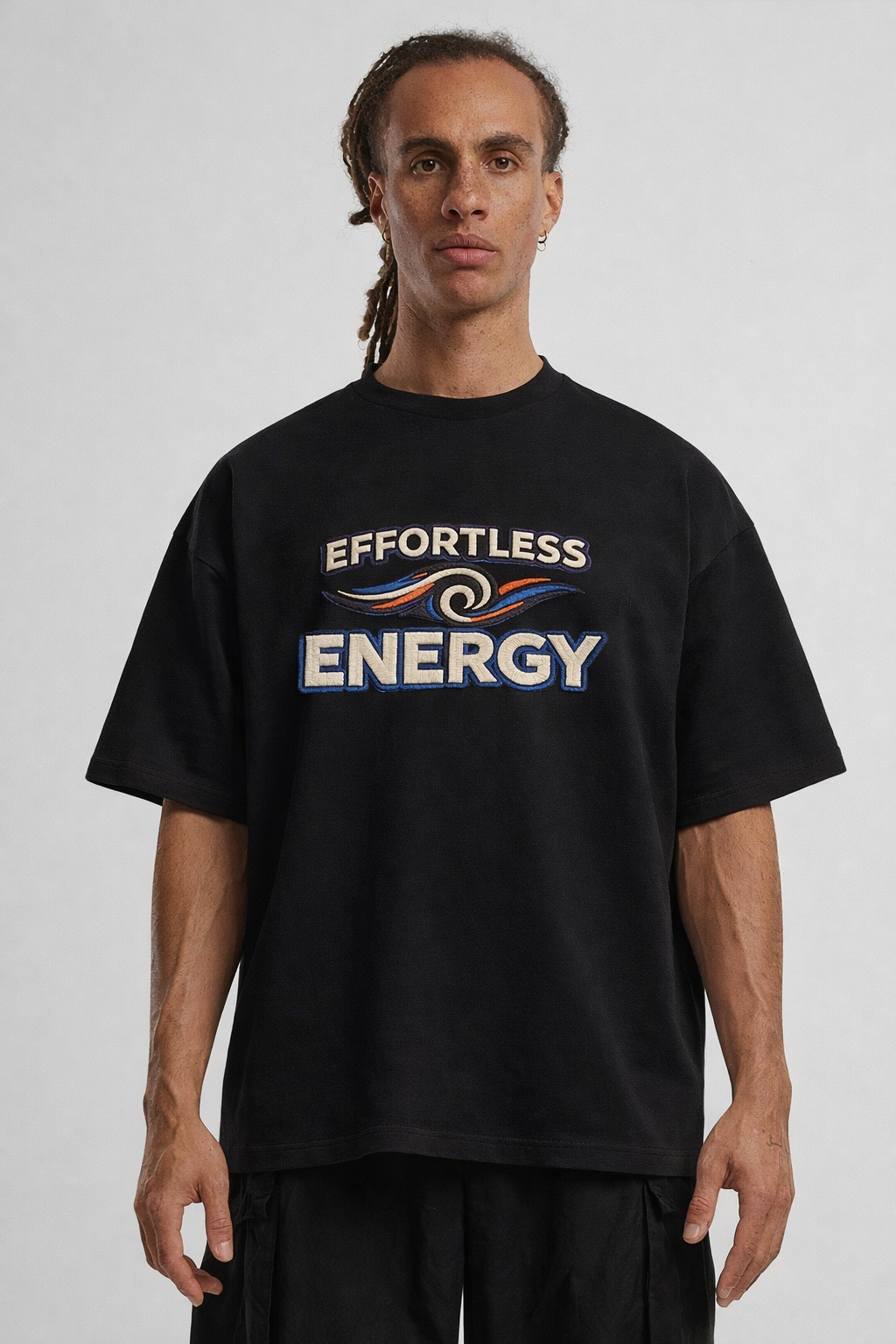 EFFORTLESS ENERGY | Drop-47 Limited Embroidered Oversized Tee