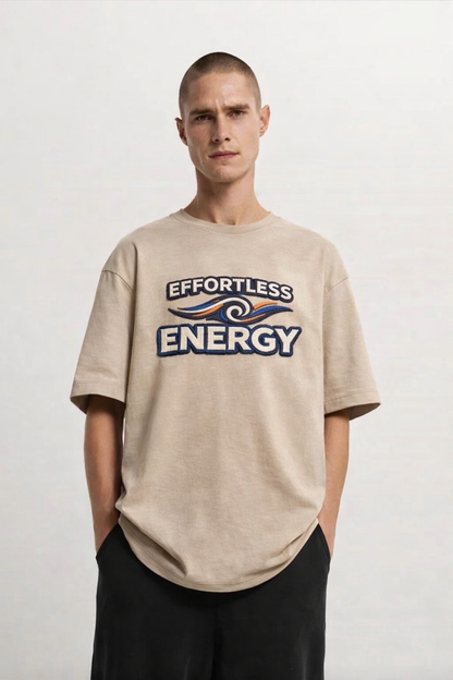 EFFORTLESS ENERGY | Drop-47 Limited Embroidered Oversized Tee