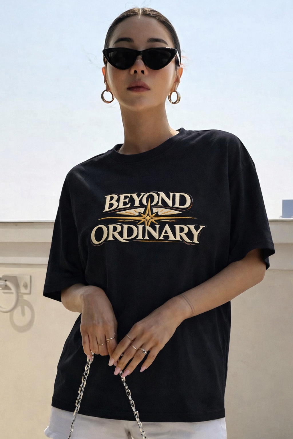 BEYOND ORDINARY | Drop-48 Limited Embroidered Oversized Tee