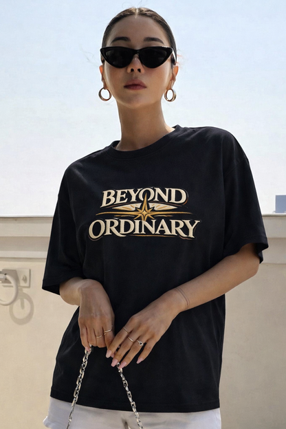 BEYOND ORDINARY | Drop-48 Limited Embroidered Oversized Tee