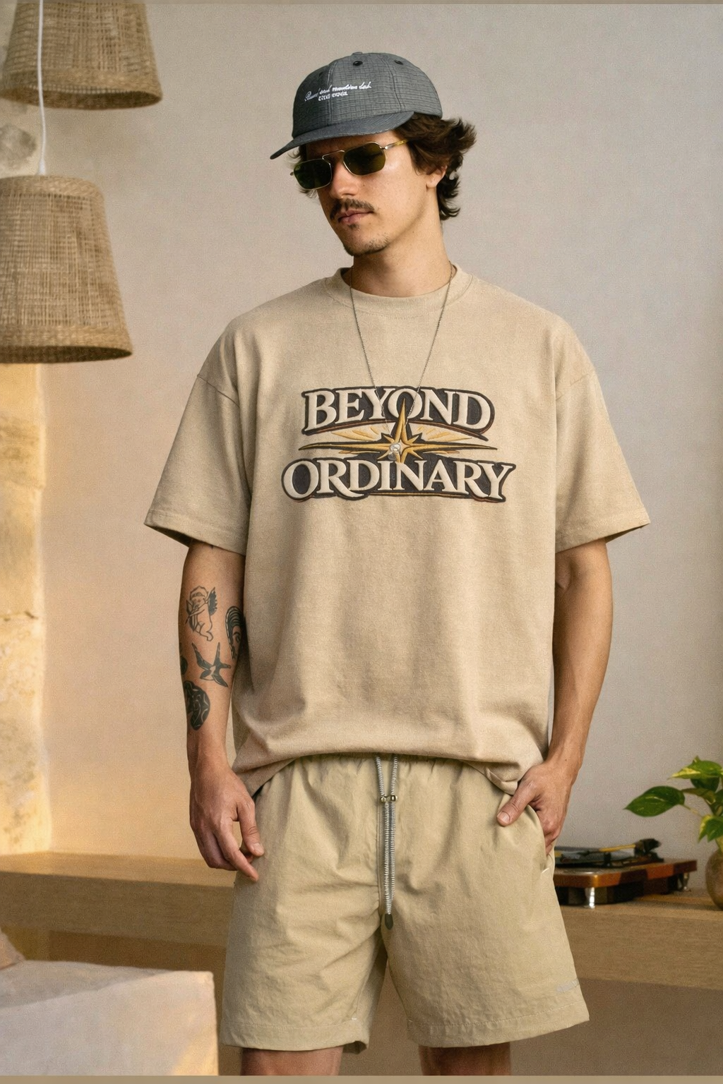 BEYOND ORDINARY | Drop-48 Limited Embroidered Oversized Tee