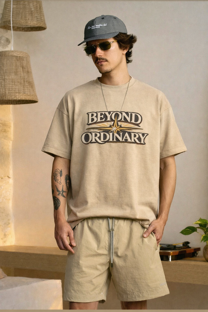 BEYOND ORDINARY | Drop-48 Limited Embroidered Oversized Tee