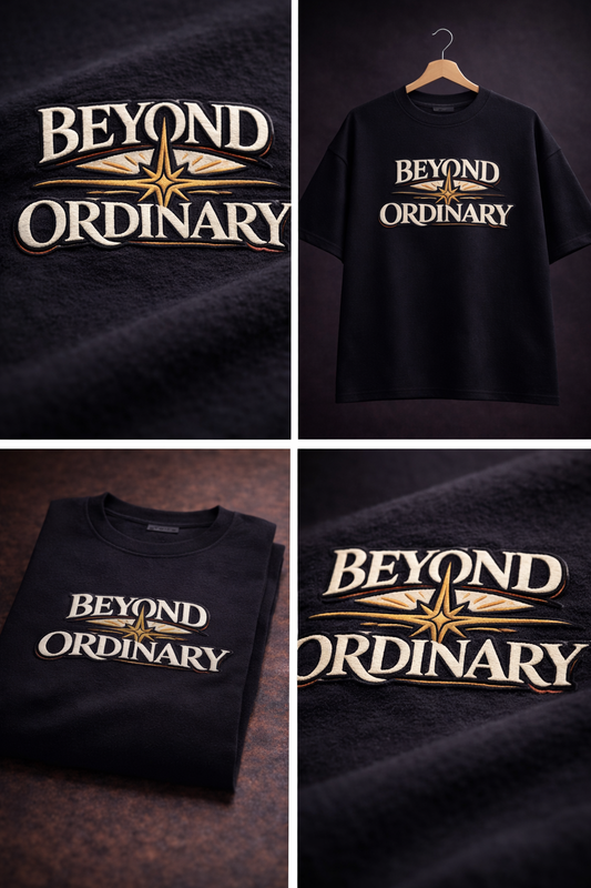 BEYOND ORDINARY | Drop-48 Limited Embroidered Oversized Tee