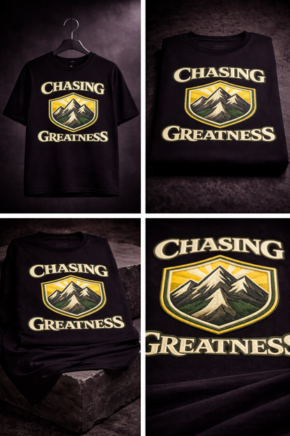 CHASING GREATNESS| Drop-35 Limited Embroidered Oversized Tee