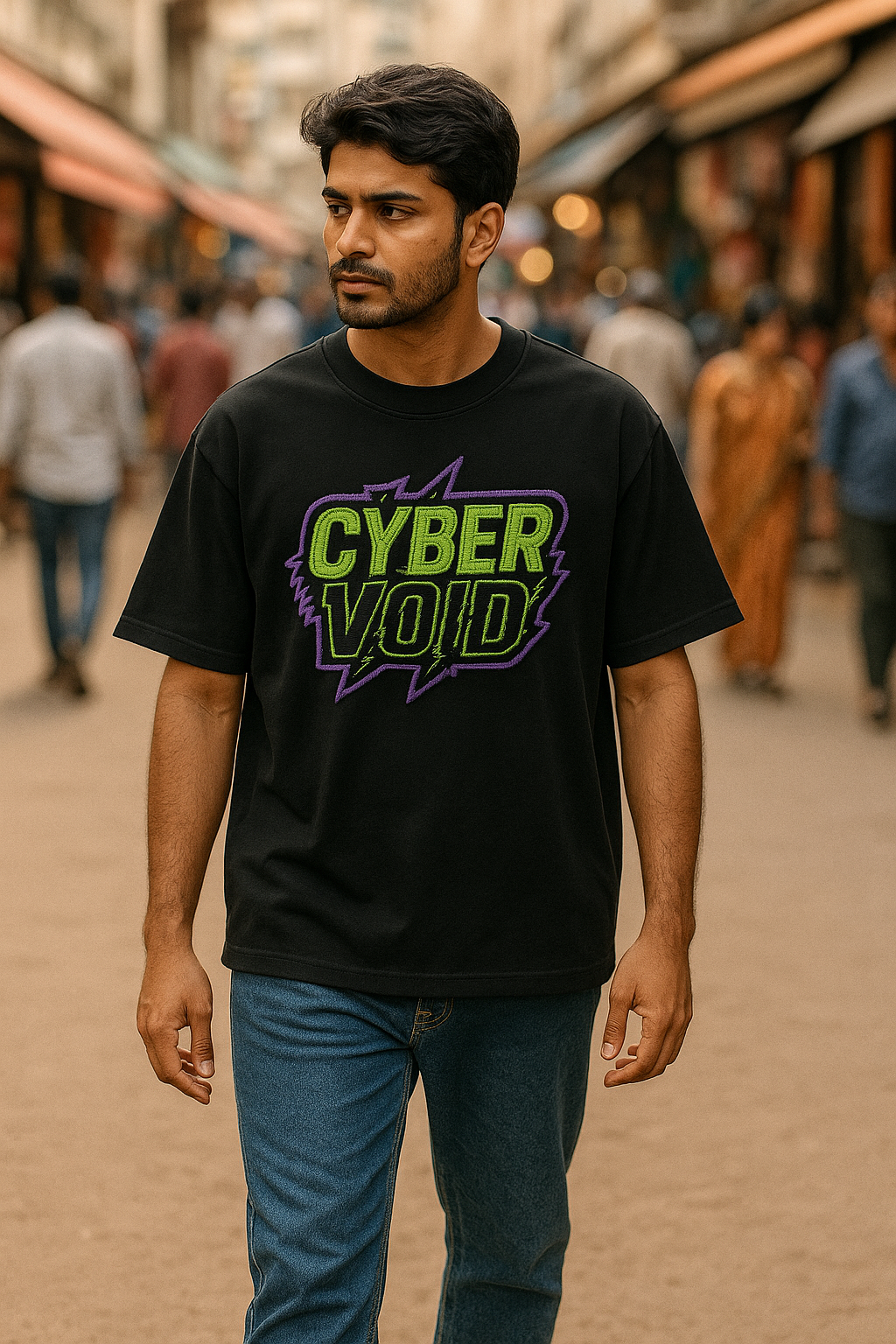 CYBER VOID | Drop-2 Limited Embroidered Ov-Tee