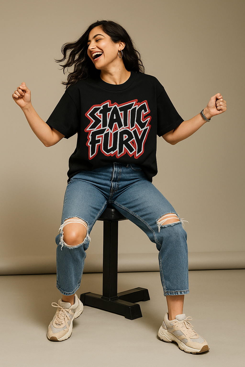 STATIC FURY | Drop-25 Limited Embroidered Oversized Tee