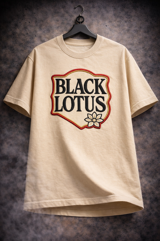 BLACK LOTUS | Premium Embroidered  Ov-Tee