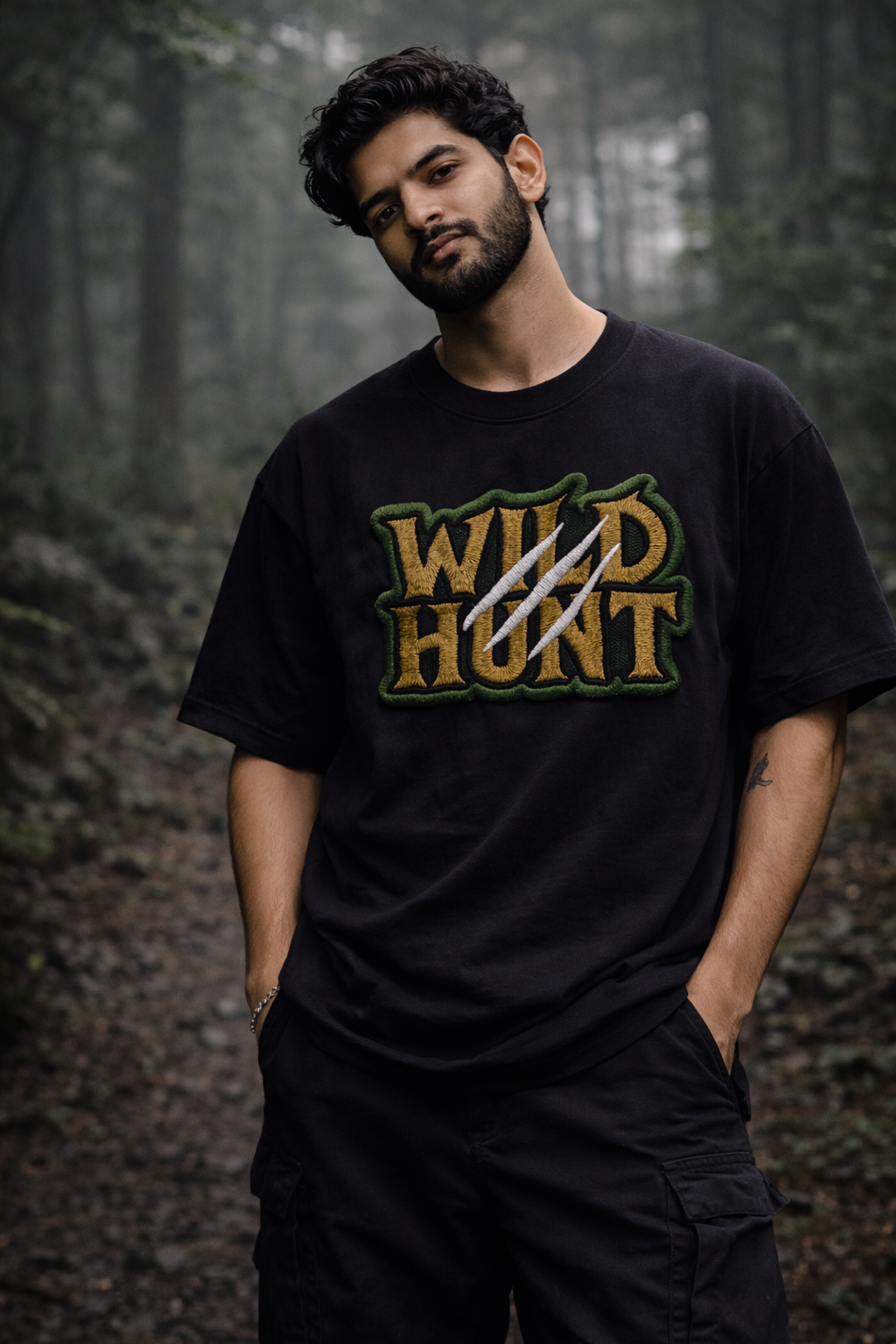 WILD HUNT | Drop-18 Limited Embroidered Oversized Tee