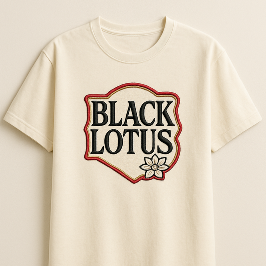 BLACK LOTUS | Premium Embroidered  Ov-Tee