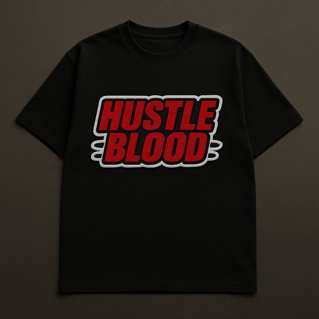 HUSTLE BLOOD | Drop-9 Limited Embroidered Ov-Tee